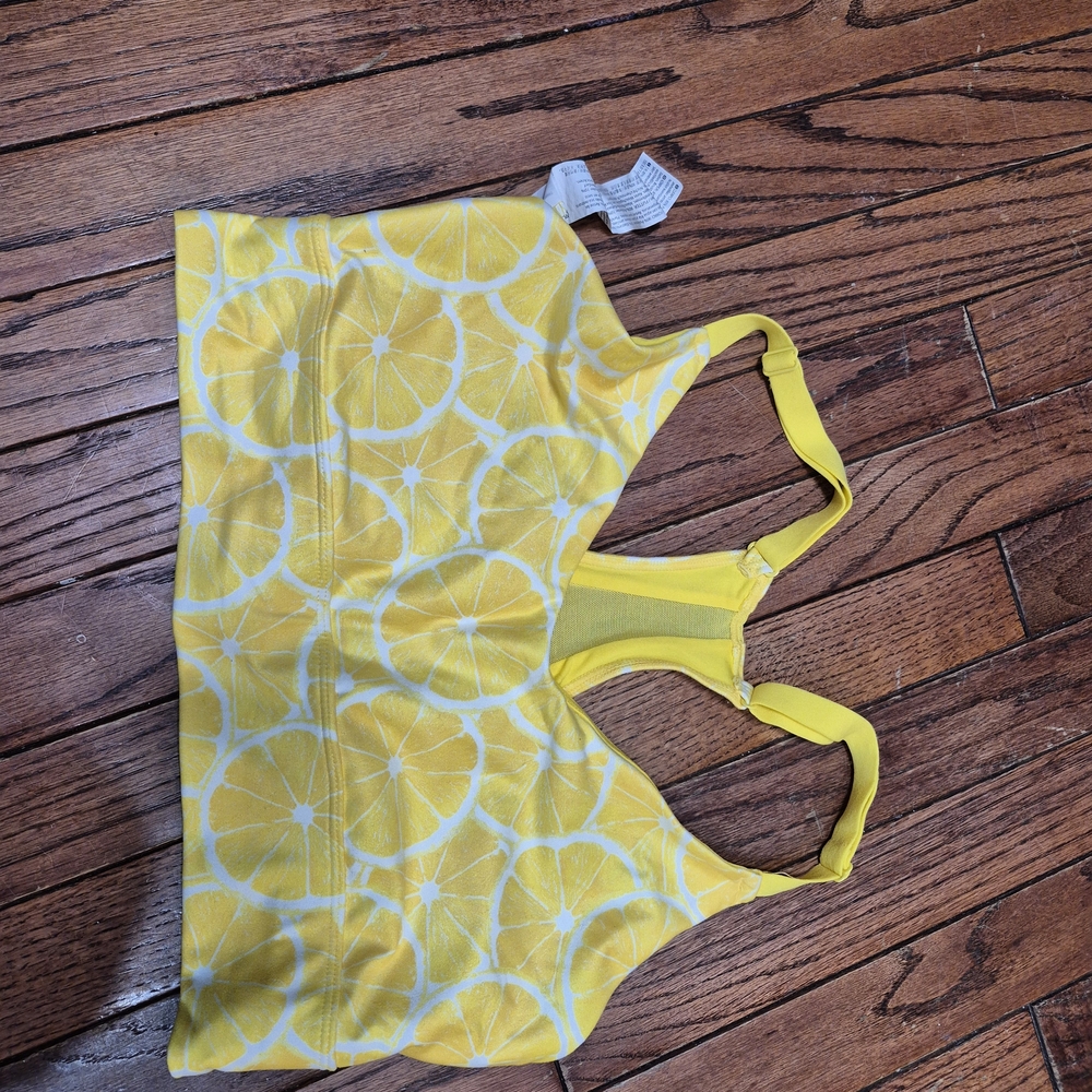 Wildfox Yellow Lemon Print Sports Bra